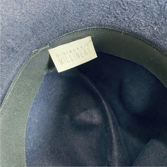 Gigi Burris Millinery Beautiful shape velvet hat in Navy blue main image 7